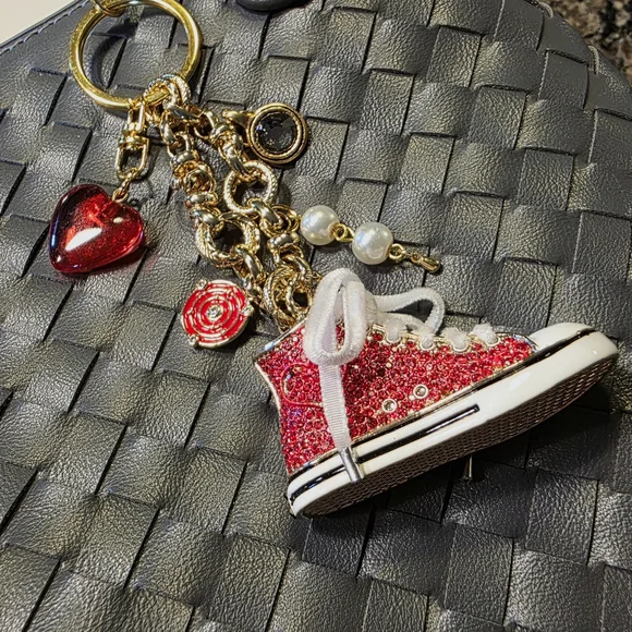 New Price--Red Rhinestone Sneaker Handbag Charms/Keychain - Picture 3 of 10